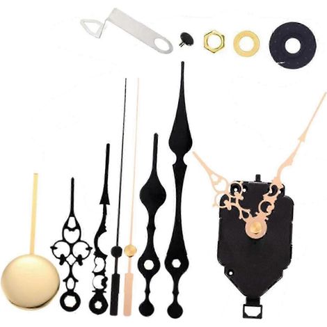 Pièce de rechange pour mécanisme d'horloge à pendule (à monter soi-même), avec 3 paires d'aiguilles, mécanisme d'horloge murale à pendule pour horloge à broderie 3D, horloges artisanales-Shaft 20mm (1/5)