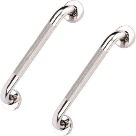 Two-piece, Stainless Steel Non-slip Bathroom Grab Bars, 40 cm, Chrome Silver (1/5)