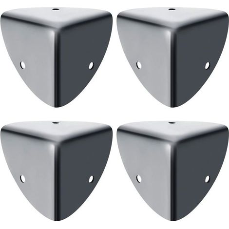 4 Protections Coin Table Métal Noir Mat, Antichoc Antirouille Sécurité Meuble Pointu Décoration (1/4)