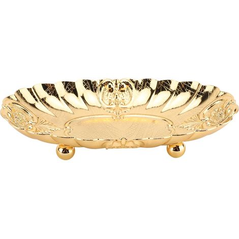 Metal Oval Tray Small Fruit Assiette Snack Dîner Affichage de la Nourriture Buffet Assiette (Small Size (29.9 X 15 X 6.7in)) (1/5)