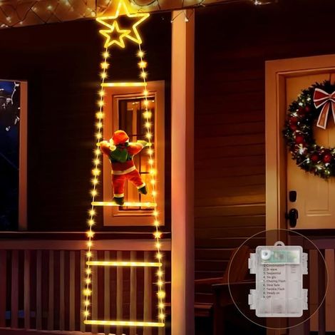 1 pièce Guirlande lumineuse LED, 8 modes d'éclairage, guirlande extérieure/intérieure, décoration de Noël pour arbre, fenêtre et jardin