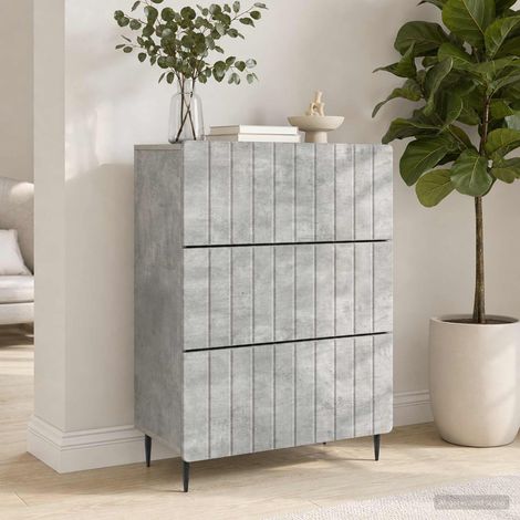 vidaXL Mobile con Cassetti Grigio Cemento 66 x 34,5 x 92 cm (1/5)