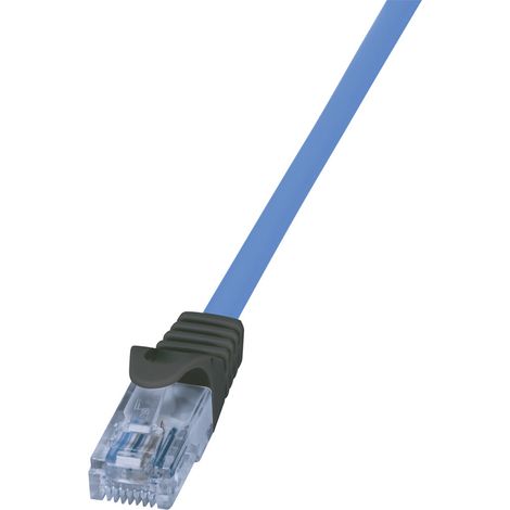 LogiLink CPP010 RJ45 Patchkabel CAT 6a U/UTP 10 m Blau Flammwidrig, Halogenfrei, mit Knickschutztüll (1/3)