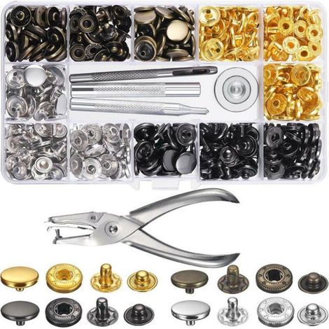 Kit di 120 occhielli per teloni, set di occhielli in metallo da 5 mm per cucire tende, pinze per occhielli per teloni, pinze per occhielli per teloni, per lavori fai da te con teloni in tessuto.