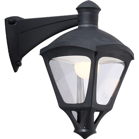 lampada da parete sergio 1xe27 30w con pulsante cct (2 colori) ip55 l.33xw.54xh.69/56,5cm resina nera