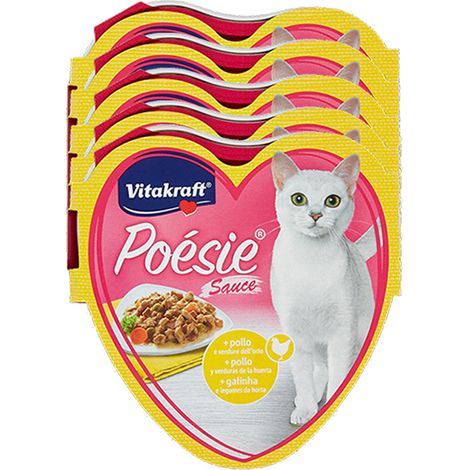 SET 5 CONFEZIONI POÉSIE SAUCE + POLLO E VERDURE DELL'ORTO 85 GR PER GATTO (1/5)
