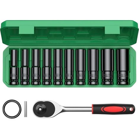 Ensemble cliquet et douilles Outil Métrique Portable En Mallette De Clés À Cliquet Pour Réparation Automobile Mécanique Garage Atelier Bricolage Maison Boulons Écrous Quincaillerie (1/5)