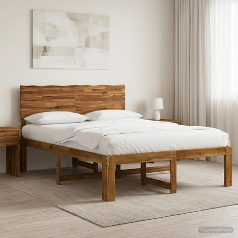 Cama doble con cabecero ROSTOCK Natural 160 x 200 cm (1/5)