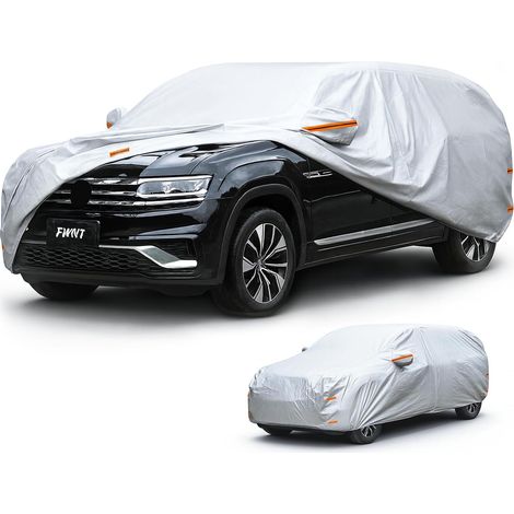 4 Seasons SUV Cover - Waterproof Breathable Sun Protection Outdoor Cover with Zip and Cotton Lining for 4x4s and SUV (up to 460cm) Silver (1/5)