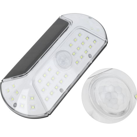 Lampe solaire LED à détection de présence humaine, étanche, applique murale pour éclairage extérieur, blanc pur (1/5)