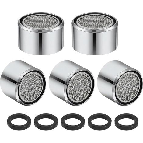 Lot de 5 Mousseurs Robinet M22 – Aérateurs Économiseurs d'Eau pour Cuisine et Salle de Bain – Embouts Filtres avec Adaptateur – Régulateurs de Jet pour Robinet (1/5)