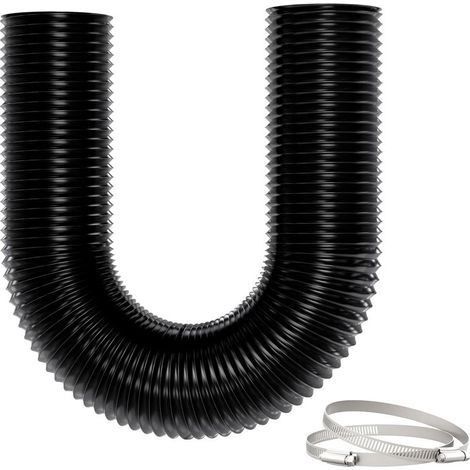 Gaine Antidéchirure 150mm x 3m, Réduction du Bruit, Isolation Thermique, Longueur Réglable, Sans Odeur, avec Colliers Idéal pour Ventilation et VMC, Noir (1/5)