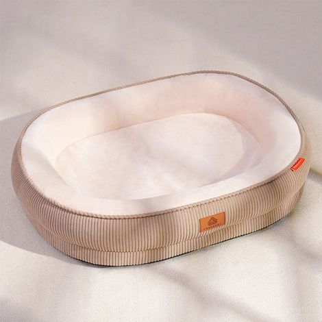 Lit douillet et orthopédique pour chiots, coussins protecteurs sur les côtés, fond antidérapant et housse lavable. (1/5)