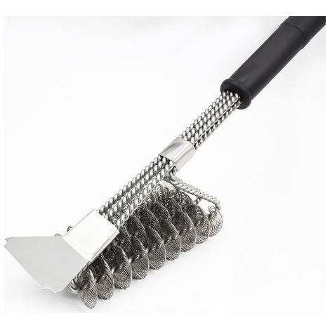 Grillbürste – keine Scheuerborsten – robuste und sichere Bürste – geeignet für alle Grillarten – Reinigungsbürste aus Edelstahl – für Smoker / Weber Gasgrills / Holzkohlegrills (1/5)