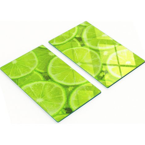 Tableros de vidrio decorativos multifuncionales con estampado de lima, 2x30x52 cm.