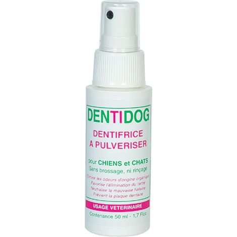 Dentidog Dentifrice à pulvériser pour chien ou chat