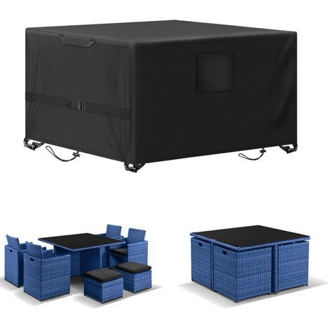 Housse de protection pour mobilier de jardin 200 x 160 x 70 cm, imperméable et résistante aux intempéries, tissu Oxford 210D, anti-UV