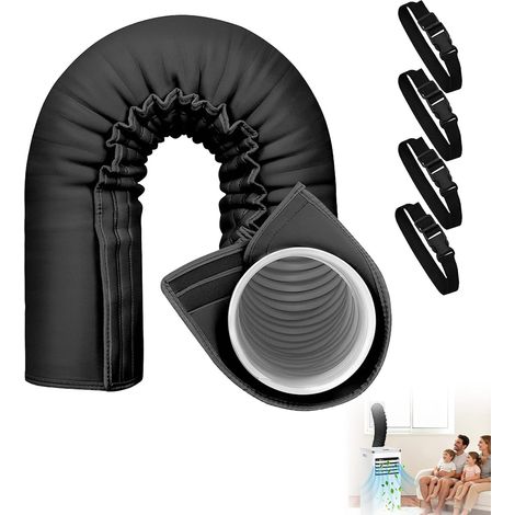 Housse isolante pour tuyau de climatiseur, protection de gaine pour climatiseur portable (usage intérieur et extérieur),150×53cm, noire (1/5)