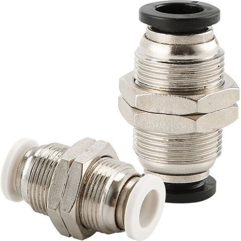 5pcs Connecteurs Pneumatiques, Raccord de Cloison Pneumatique, Connecteur Rapide Pneumatique Diamètre du Tuyau Raccordable, Peut Etre Utilisé pour Fixer et Connecter la Trachée( 4 MM,Blanc) (1/5)