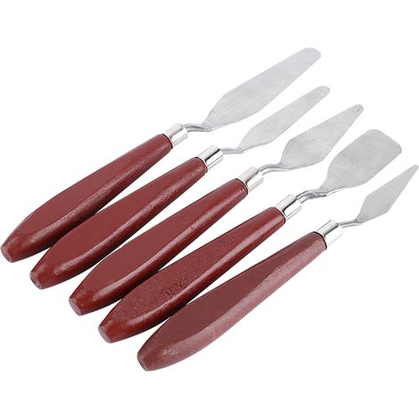 5X Spatules de Mélange en Acier Inoxydable pour Peinture Artistique et Créative (1/5)