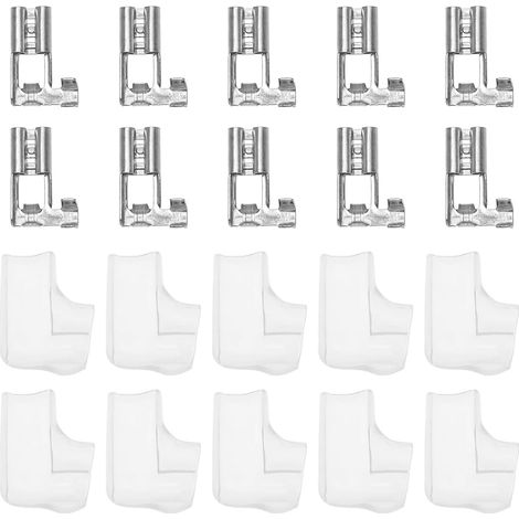Lot De 100 Cosses À Drapeau De 4,8 Mm Avec 100 Manchons Isolants Pour Équipements, Interrupteurs, Quads, Scooters, Bateaux, Appareils Électroménagers (1/5)