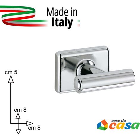 Accessori arredo per bagno supporto gancio appendino da muro metallo cromato moderno prodotto interamente in ITALIA (1/5)