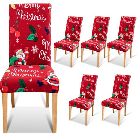 Randaco Copri sedia, set di 6 coprisedia universali Copri sedia di Natale per la decorazione del partito (1/5)