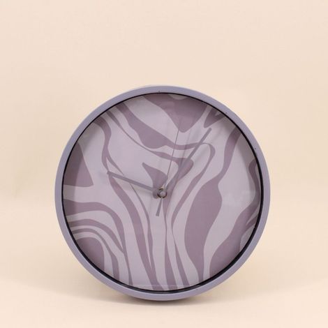 Horloge ronde zébrée marron et beige 30cm (1/5)