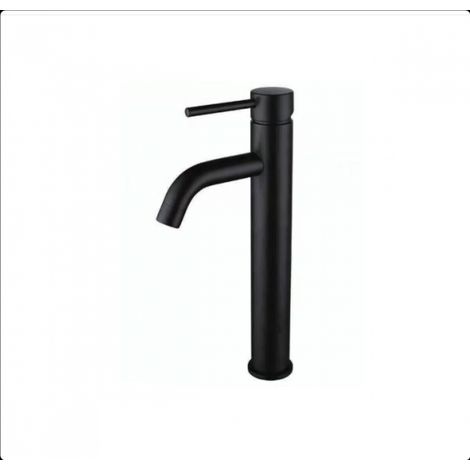 Robinet de salle de bain pour lavabo à poser, mitigeur pour évier haut, eau chaude et froide, noir mat (1/5)