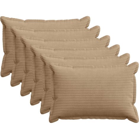 Cushion Cover 6 pcs HOUTEN Brown 50 x 75 cm Corduroy vidaXL (1/5)