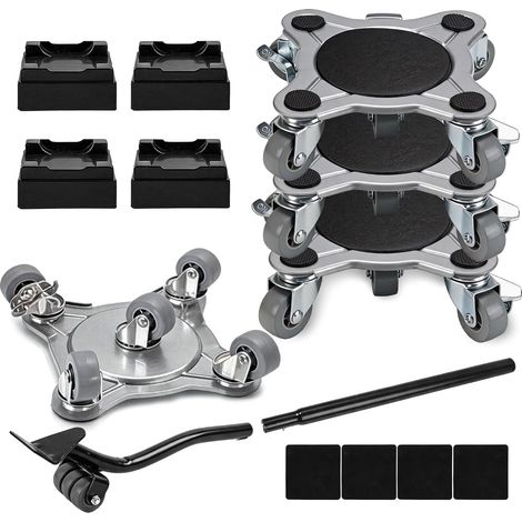 Rouleur Transport Meubles 1000kg - Système Déplacement 4 Chariots Élévateur, 2 Housses Protection, 4 Patins Élevation, 4 Tapis Antidérapants (1/5)