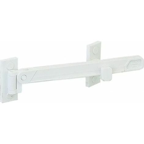 Entrebailleur de fenêtre 1 ou 2 vantaux blanc – Acier et polyamide chargé verre – 14 positions d'entrebaillement – Fixation sans perçage (1/2)