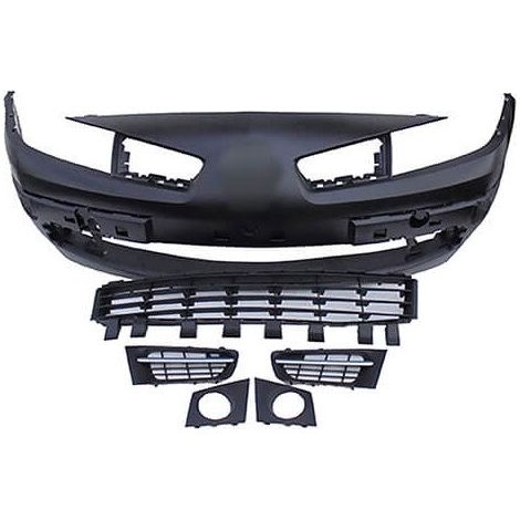 Pare-choc avant à peindre avec grilles noires et gris argent Renault Megane 2 phase 2 2006-2008