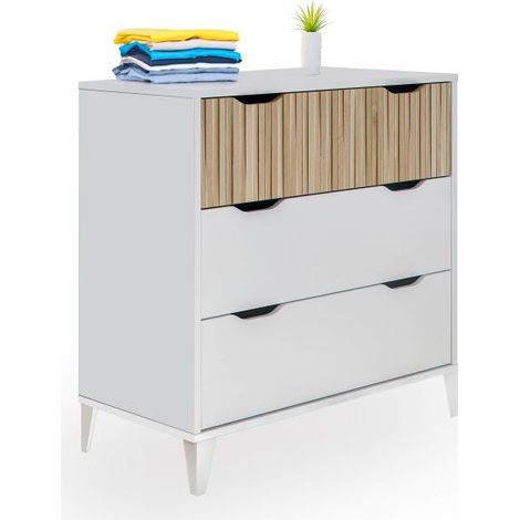 Cómoda Nitza On Blanco Artik (Blanco Mate) - Natur (ancho) x 76cm (alto) (1/5)
