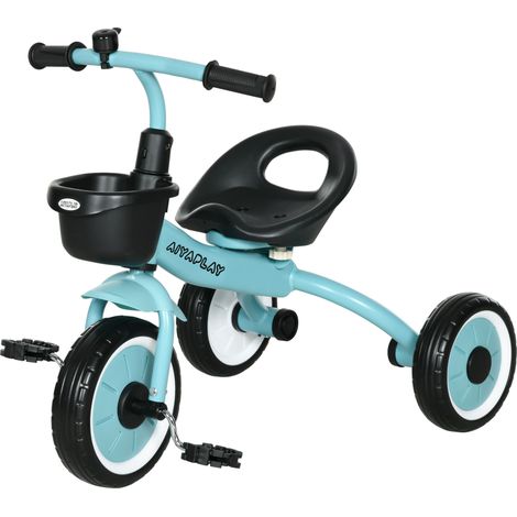 Tricycle enfant 2-5 ans siège réglable avec sonnette bleu 70,5x50x58cm