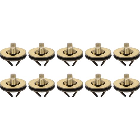 10Sets Turn Lock Clasp Classic Design Elliptical High Hardness Purse Lock for DIY Luggage Purse Handbags (1/5)