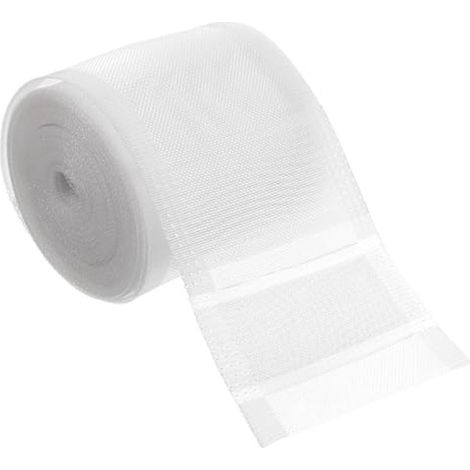 Ruban plissé rideaux 9,9m x 9,7cm – Nylon blanc pliable – Couture et décoration intérieure (1/5)