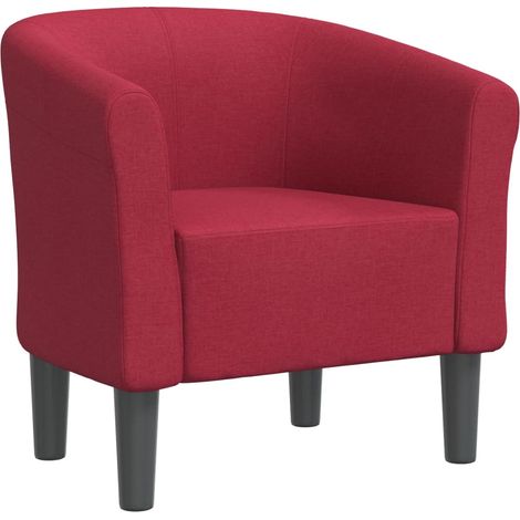 Rot Bordeaux Cabrioletstuhl aus Stoff
