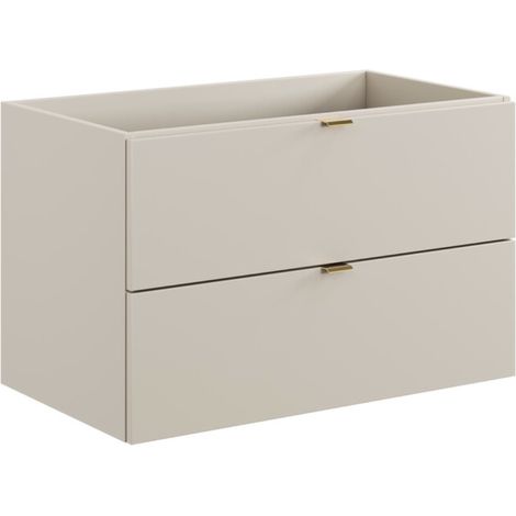 Meuble sous vasque suspendu 2 tiroirs DALIA cachemire 80 cm-Largeur 80 cm (1/5)