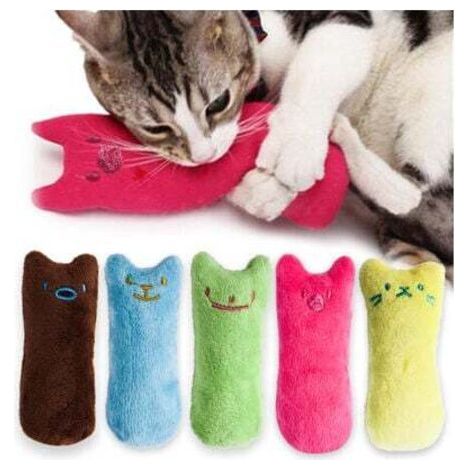 QORVA-Lot de 10 jouets à mâcher en peluche avec herbe à chat