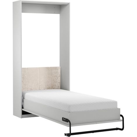 Cama abatible Fergus Blanca 90x200 con somier y cabecero incluidos (1/4)