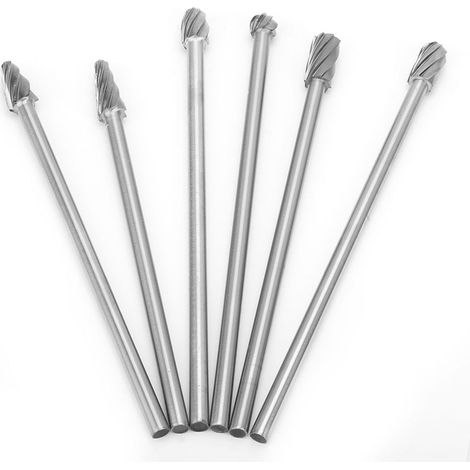 Fraise rotative en aluminium extra longue de 150 mm (6 pièces) avec queue de 6 mm (1/4") (1/5)