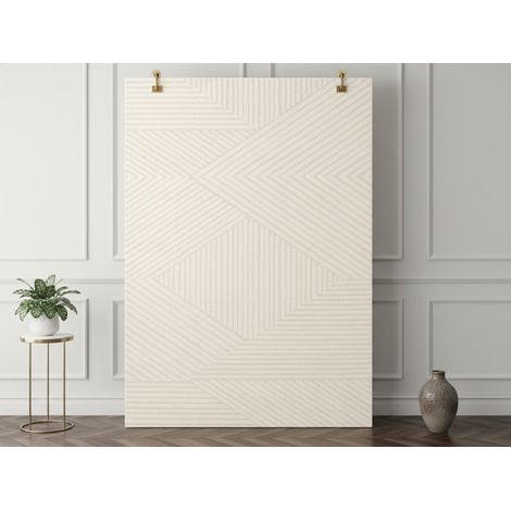 BOBOCHIC - Tapis poils ras OLIVIER motif abstrait 120x170 Beige (1/5)