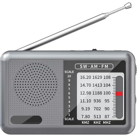 Radio Portable Am FM,Radio Portable Pleine Bande, Radio météo Portable Rechargeable FM Radio à Ondes Courtes, Équipement Audio, Excellente réception, Prise pour écouteurs, Radio à Transistor pour Les (1/5)