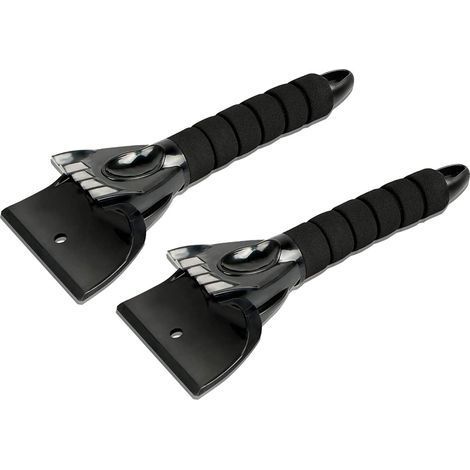 Grattoir à Glace de Voiture, 2pcs Grattoir à Glace Raclette Pare Brise Outil d'hiver Grattoir Voiture Gratte Givre Grattoirs à Neige Glace Gratte avec Poignée Antidérapant-Noir (1/5)