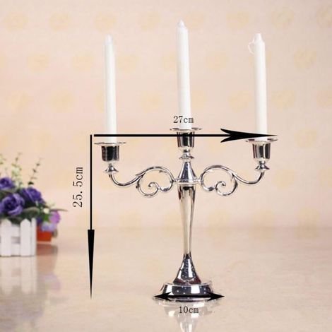 Bougeoir Ulisem à 3 branches, bougeoir vintage en métal pour décoration de table de mariage (couleur : doré) (1/3)