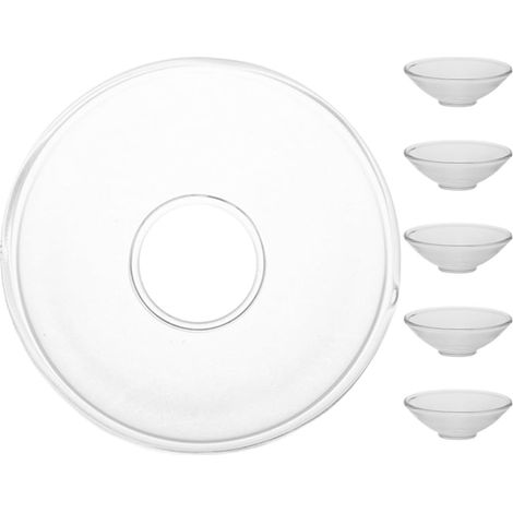 Lot de 6 Protège-Gouttes en Verre Réutilisables pour Bougies, Plateau Rond Résistant à Haute Température, Contemplation Célébrations Festives (1/5)