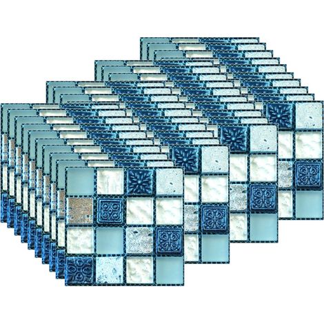 40pcs Stickers de carrelage mural, 10x10cm autocollant étanche et auto-adhésif, pour la décoration intérieure(Set1) (1/5)