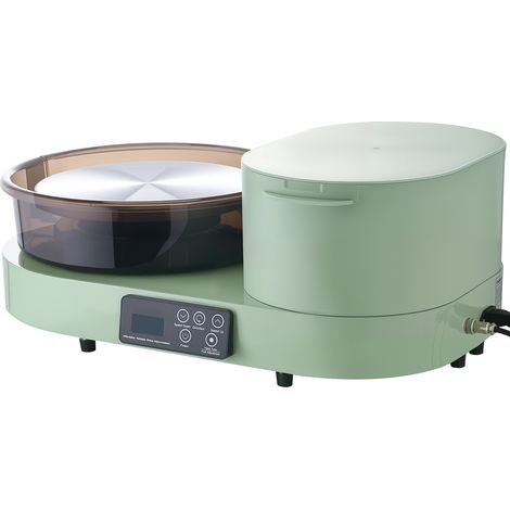 Mophorn Torno de alfarero eléctrico con plato de 28 cm, velocidad ajustable de 30 a 300 RPM, equipado con pedal, pantalla y espacio de almacenamiento, color verde (1/5)