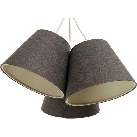 Suspension boho élégant tissu crème pour salon ou chambre - Beige crème tissu structuré (1/5)